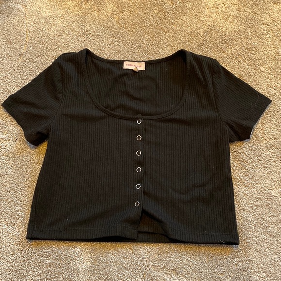 Tops - Button Up Crop Top